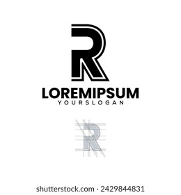 letter R creative icon logo design 