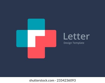 Letter R cross plus medical logo icon design template elements