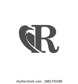 Letter R and crow combination icon logo design vector