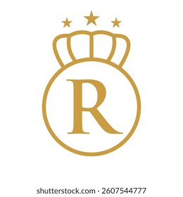 Letter R Crown Logo Concept For Fashion and Beauty Symbol Vector Template