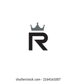 Letter R And Crown Logo Or Icon Design