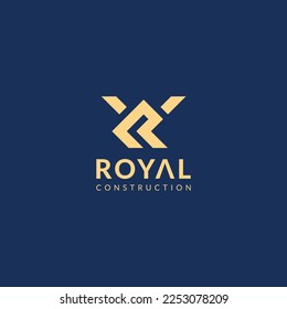 Letter R and Crown Royal Logo Design vector template fully editable