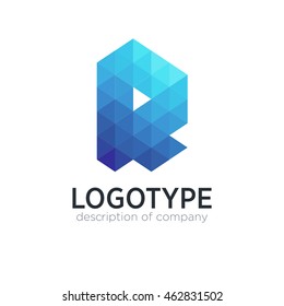 Letter R cube figure logo icon design template elements