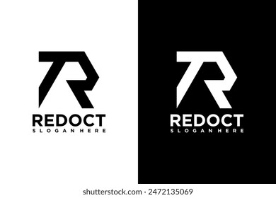 Letter r cube Geometric box logo design template