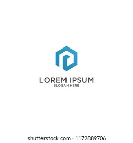 Letter R cube logo design