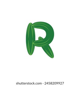 Letter R cucumber logo icon vector template.eps