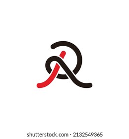 letter r curves motion line overlap logo vector