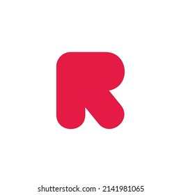 letter r cute arrow simple geometric logo vector