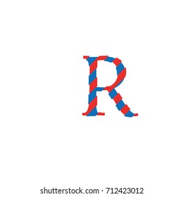 letter R with cuts and lag