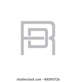 letter R and D monogram square shape logo gray