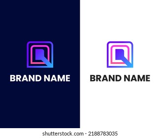 letter r and d with tech modern logo design template