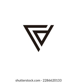 Letra r y d símbolo geométrico de triángulo símbolo simple vector