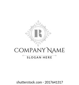 Letter r decorative logo design template