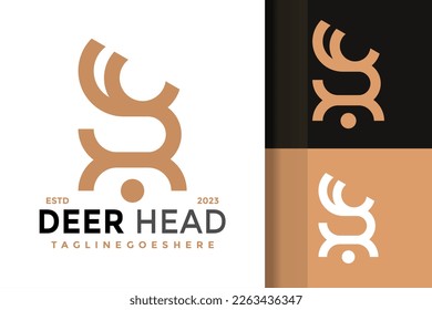 Letter R Deer Head Logo Logos Design Element Stock Vector Illustration Template