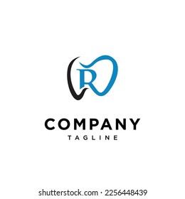 Letter R dental Dentist logo vector icon template.eps