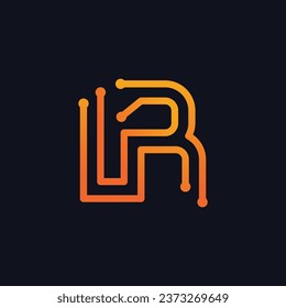 Letter R design element icon vector with creative concept