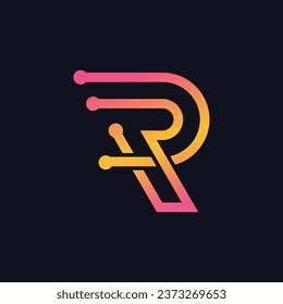 Letra R elemento de diseño vector con concepto creativo