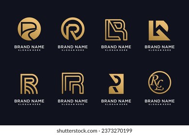 Letter R Design Element Symbol Vektorgrafik Sammlung mit kreativem, einzigartigem Konzept