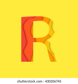 Letter R design template element. Material design Character for vector logo, icon and sign.
