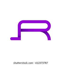 Letter R design typographic. unique and simple design with purple