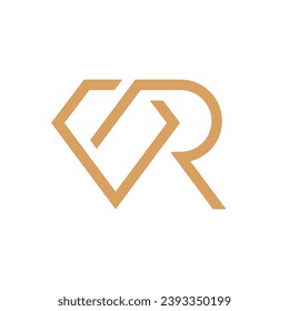 Letter R diamond creative overlapping logo