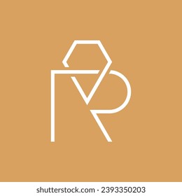 Letter R diamond creative overlapping logo design