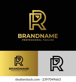 Letter R Diamond Logo, suitable for business related to Diamond and with R initial