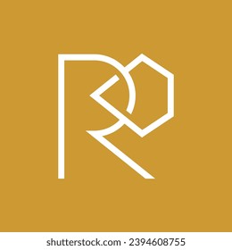 Letter R diamond minimal overlapping logo design