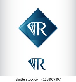 Letter R and Diamond shape, Luxury Creative Logo vector
