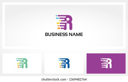 Letter R Digital Data Logo Stock Vector (Royalty Free) 1369482764 ...