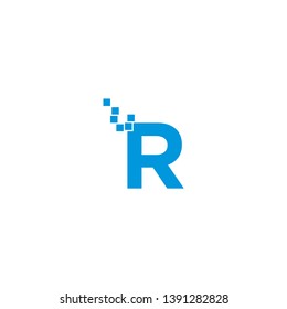 Letter R Digital Icon Logo Design Stock Vector (Royalty Free ...