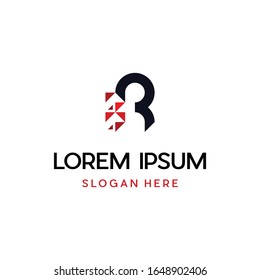 Letra R Digital Pixel Resumen del logotipo de negocios moderno creativo
