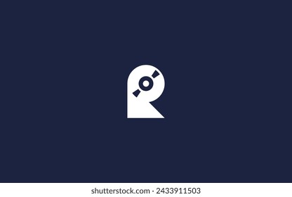 letter r with disc logo icon design vector design template inspiration