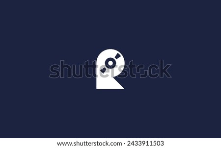 letter r with disc logo icon design vector design template inspiration