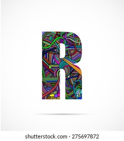 Letter "R" from doodle alphabet