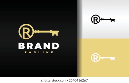 letter R door lock logo