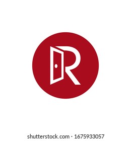 Letter R Door Logo design , vector