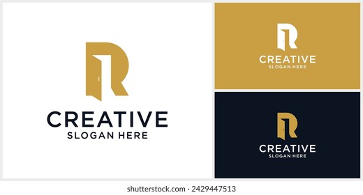 Letter R Door Logo design template