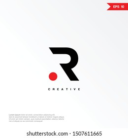 Letter R dot modern logo icon design template elements