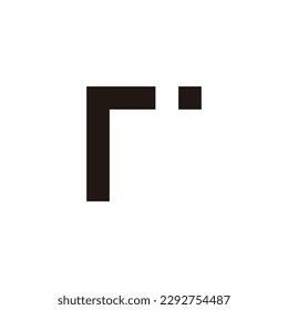 Letra r punto, símbolo geométrico cuadrado simple vector