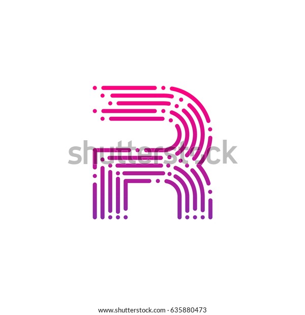 Letter R Dots Lines Logotypefast Speed Stock Vector (Royalty Free ...