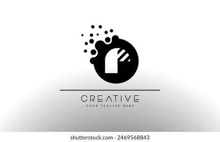 Letter R Dots Logo. R Letter Design Vector with Dots.