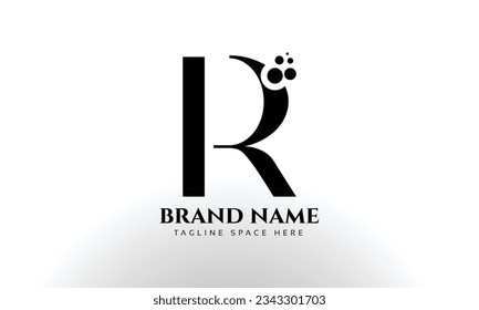 Letter R dotted shape logo design templates