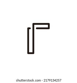 Letter r double, line geometric symbol simple logo vector