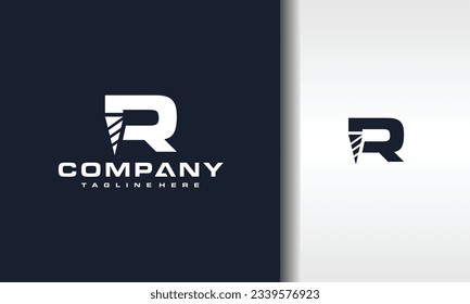 letter R drill bit logo