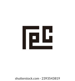 Letter r, e and c square geometric symbol simple logo vector