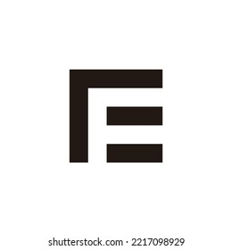 Letter r, E and F square geometric symbol simple logo vector
