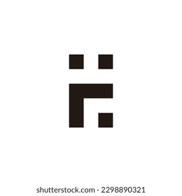 Letter r, E and H squares geometric symbol simple logo vector