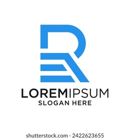 plantilla gráfica de diseño de logotipo de letras r e