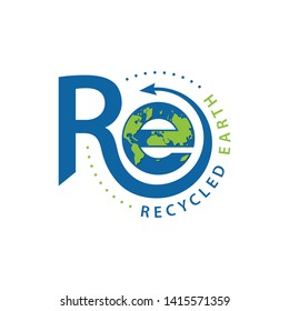 Letter R and E logo formed globe symbol in a simple and modern shape